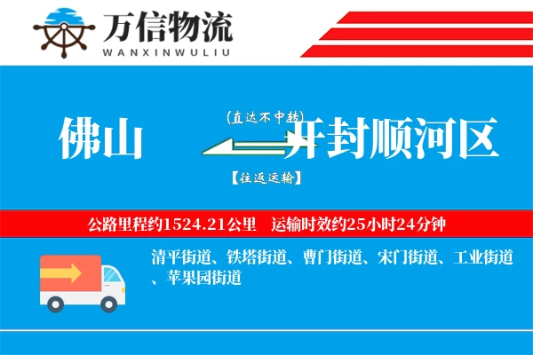 佛山到开封顺河区物流公司