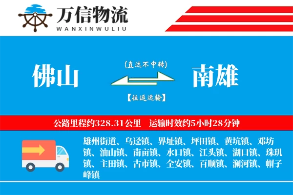 佛山到南雄物流公司