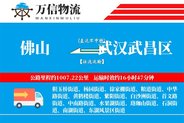 佛山到武汉武昌区物流公司